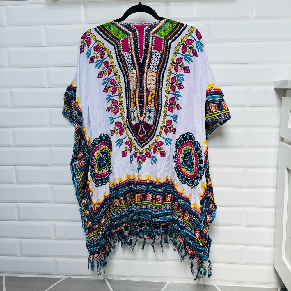 Women’s OS Back from Bali Sequined Cover Up Poncho - Picture 5 of 6